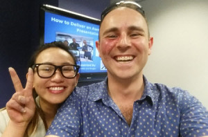 It was an honour hanging out with Ha AnTrinh at the Asia Pacific Student Association today and helping some fine students with presentation skills. Got me thinking about starting out in my own life! Yay!